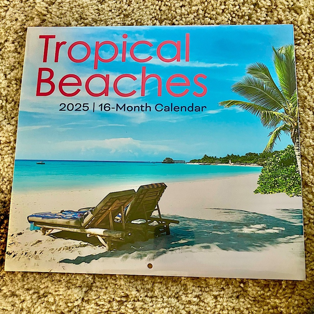 Tropical Beaches 2025 16-Month Calendar